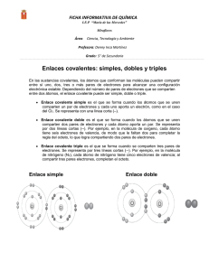 Enlaces covalentes: simples, dobles y triples