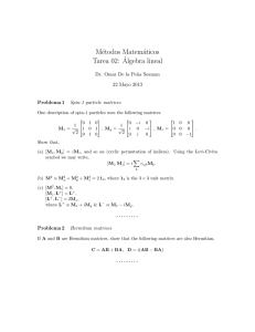 Métodos Matemáticos Tarea 02:´Algebra lineal