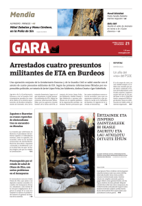Arrestados cuatro presuntos militantes de ETA en Burdeos