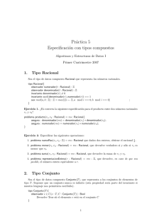 Práctica 5 Especificación con tipos compuestos