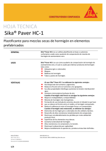HOJA TECNICA Sika® Paver HC-1 - Sika Bolivia SA SIKA BOLIVIA SA
