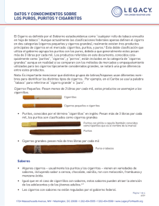 DatoS y ConoCimientoS Sobre loS puroS, puritoS y CigarritoS