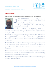 Juan R. Castillo Full Professor of Analytical Chemistry at the