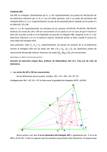 Problema 606 Sea ABC un triángulo. Denotaremos por K, L y M