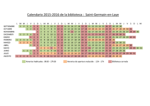 Calendario 2015-2016 de la biblioteca : Saint-Germain-en-Laye