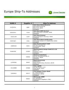 Ship-to addresses for Europe - JDSN