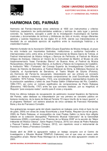 Biografía Harmonía del Parnás - Centro Nacional de Difusión Musical
