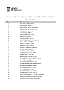 Listaxe provisional de persoas admitidas en Santiago de Compostela