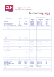 Especificaciones de producto GASOLINA 95