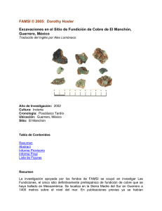 Excavaciones en el Sitio de Fundición de Cobre de El Manchón