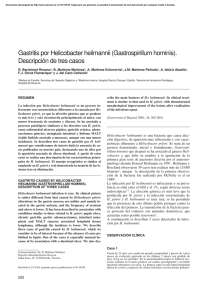 Gastritis por Helicobacter heilmannii (Gastrospirillum hominis
