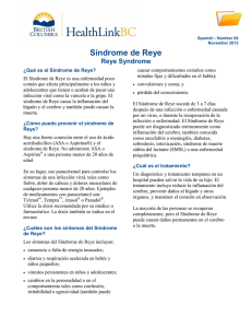 Reye Syndrome - HealthLinkBC File #84