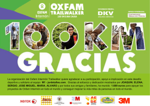 La organización del Oxfam Intermón Trailwalker quiere agradecer a