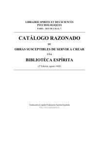 Catálogo Razonado - Federación Espírita Española