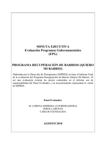 PROGRAMA RECUPERACIÓN DE BARRIOS (QUIERO MI