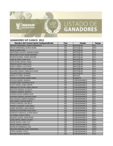 GANADORES VIP CLÁSICO 2012