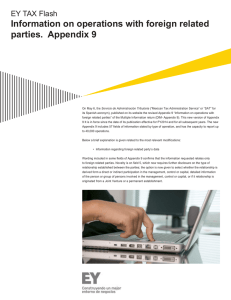 EY TAX Flash - Information on operations with foreign related parties