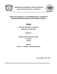 CONFLICTO PSÍQUICO Y SU EXPRESIÓN EN EL CUERPO EN