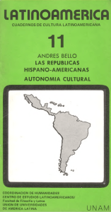 Las Republicas Hispano-Americanas. Autonomía Cultural