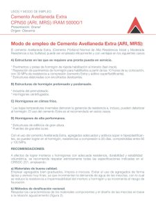 Modo de empleo de Cemento Avellaneda Extra (ARI, MRS