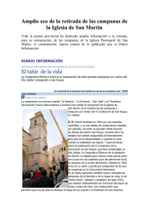 Amplio eco de la retirada de las campanas de la Iglesia de San Martín