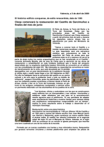 Cleop rehabilitará el Castillo de Garcimuñoz en Cuencua. 03/04/2009