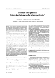 Parálisis diafragmática: Patología al alcance del cirujano pediátrico*