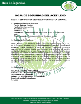 Hoja De Datos De Seguridad De Transporte Acetileno