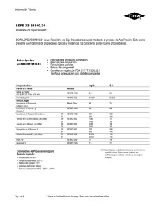 Información Técnica LDPE XB 81810.34 Polietileno de Baja
