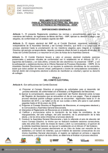 Reglamento de Elecciones - Instituto de Ingenieros de Minas del Perú