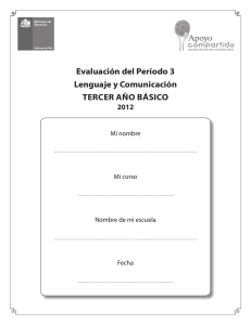 Evaluación del Período 3 Lenguaje y Comunicación TERCER AÑO
