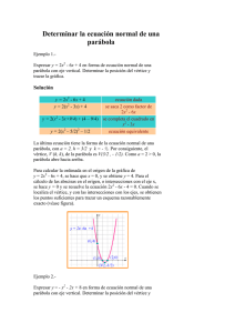 Determinar la ecuación normal de una parábola