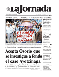 Acepta Osorio que se investigue a fondo el caso Ayotzinapa