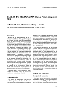 TABLAS DE PRODUCCIÓN PARA Pinus halepensis MilI.