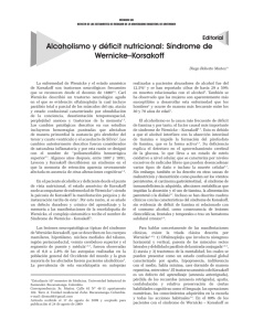 Alcoholismo y déficit nutricional: Síndrome de Wernicke–Korsakoff