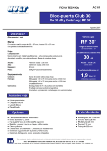 RF 30` 30 dB - Puertas acusticas y cortafuegos