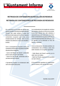 RETIRADA DE CONTENIDORS DE RECOLLIDA DE RESIDUS