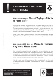 Afectacions pel Mercat `Esplugas City` de la Festa Major