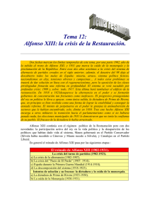 Tema 12: Alfonso XIII: la crisis de la Restauración.