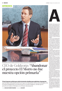 CEO de Goldcorp: “Abandonar el proyecto El Morro
