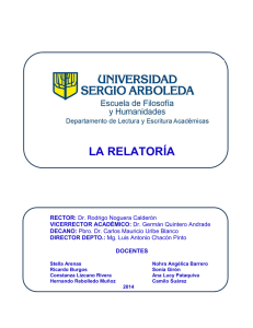Guía para elaborar la Relatoría. - Universidad Sergio Arboleda Bogotá