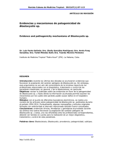 Evidencias y mecanismos de patogenicidad de Blastocystis sp.