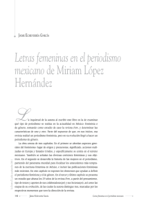Letras femeninas en el periodismo mexicano de Miriam López