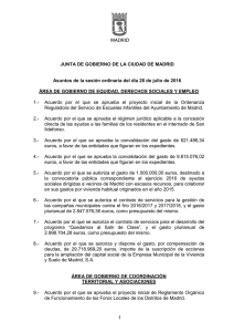 Acuerdos JG 2016.07.28 - Ayuntamiento de Madrid