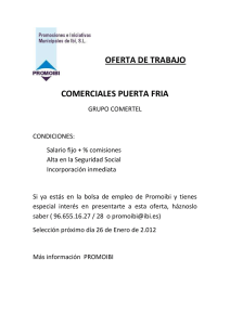 OFERTA DE TRABAJO COMERCIALES PUERTA FRIA