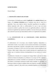 lexicología - Universidad Autónoma de Madrid