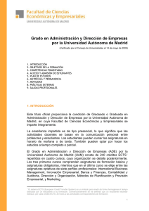 propuesta de grado en ade - Universidad Autónoma de Madrid