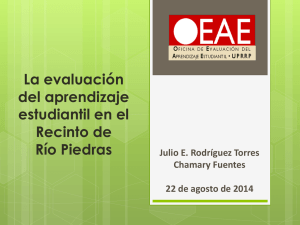 La evaluación del aprendizaje estudiantil en el Recinto de Río Piedras