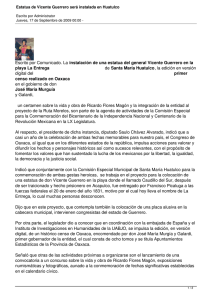 Estatua de Vicente Guerrero será instalada en Huatulco