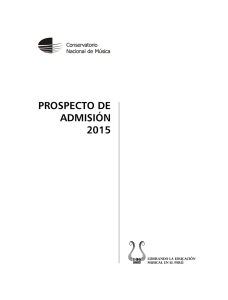 ProsPecto de Admisión 2015 - Conservatorio Nacional de Música